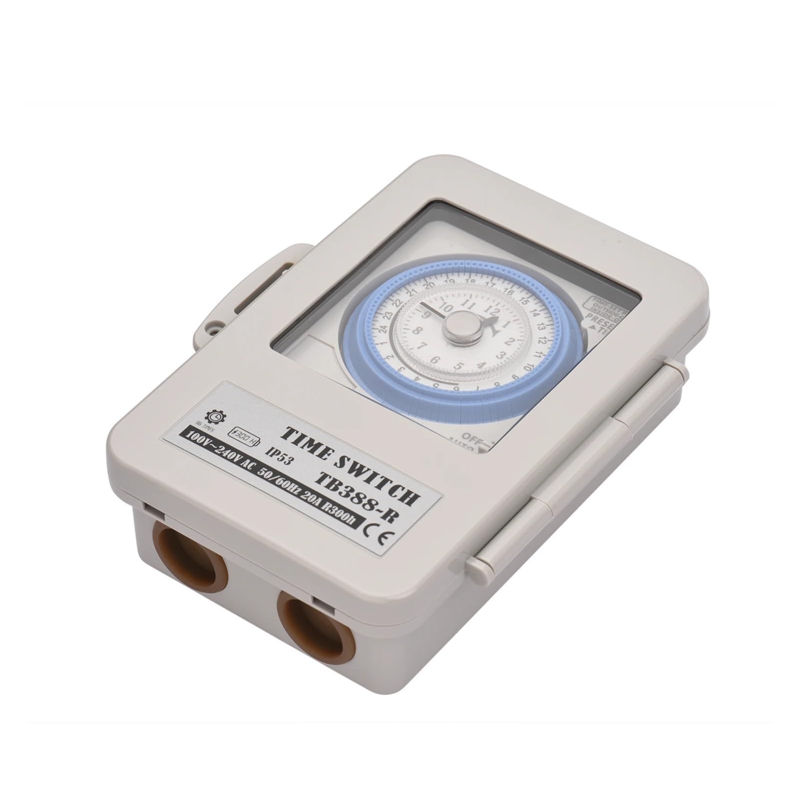 Mechanische Zeitschalter Mechanischer 24-Stunden-Zeitschaltuhr-Schalter IP53 Programmierbarer elektrischer Zeitschaltuhr-Schaltkasten AC 100-240 V 15-Minuten-Intervall 96-mal EIN/AUS
