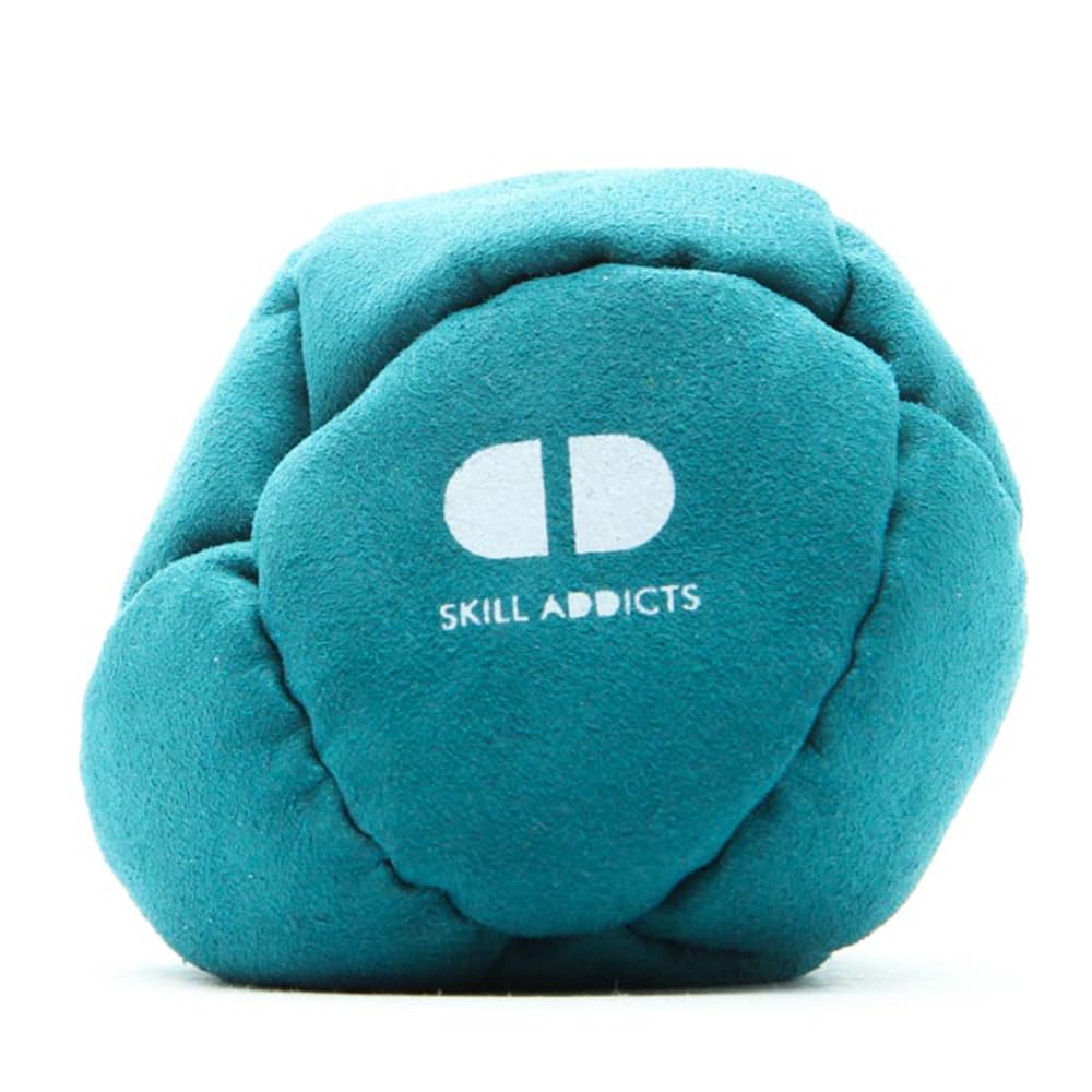 Skill Addicts Starter Footbag Hacky Sack Ball, Soft Freestyle Foot Bag for Kids and Adults, Includes HackySack Tricks Learning App - Dark Teal