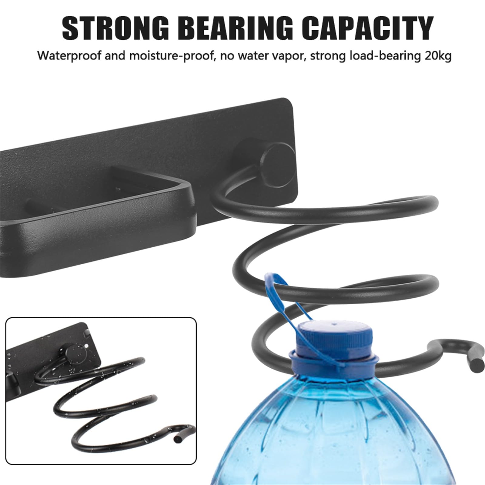 Porta asciugacapelli a Parete, Porta Rack Organizer Accessori for riporre Gli scaffali del Bagno Piastra for Capelli a(Black)