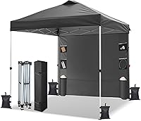 Vista 1 de VINGLI Tienda de campaña desplegable de 10 x 10 pies con pared lateral y bolsas de arena, carpa de gazebo desplegable al aire libre para fiestas