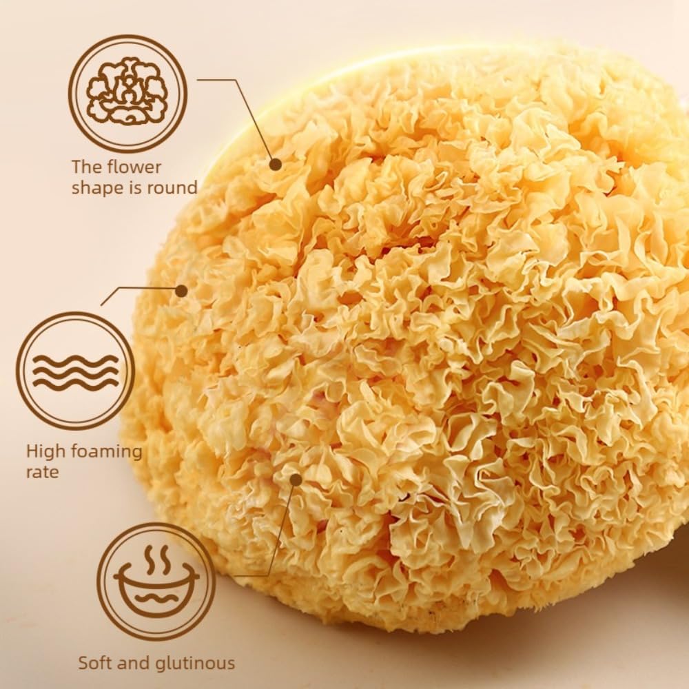 Gutian Ugly Tremella, getrockneter weißer Pilz 220g, weich & klebrig, natürlich sonnengetrocknet, Premium getrocknete Tremella, geeignet für Tremella Suppe & Desserts