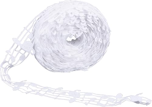 Framendino, Cinta de notas musicales blancas de 10 yardas, cinta musical hueca recortada, cintas decorativas para manualidades, boda, decoración de