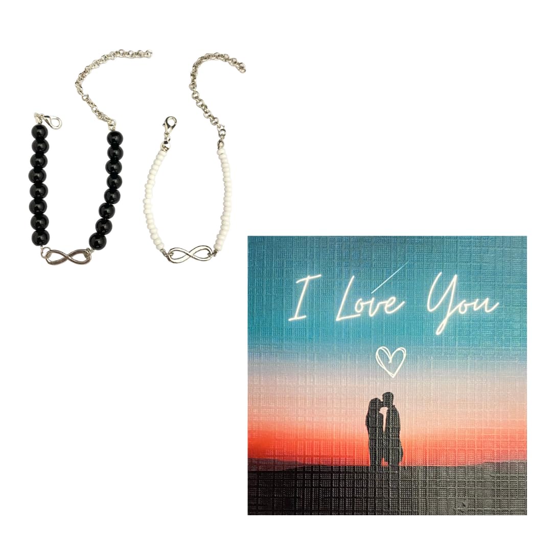 Oralia Adjustable Silver Infinity Couple Bracelet Infinity Bracelet Black Bead Bracelet Gift For Girlfriend Gift For Boyfriend Forever Bond Love Symbol Infinite Love (B0CLV5KK9K) Amazon Price History, Amazon Price Tracker