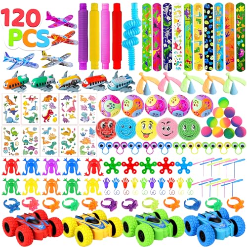 120 peças de enchimento de sacos de festa para crianças, enchimento de ananás aniversário infantil, prémios para salas de aula, prémios Lucky Dip pequenos brinquedos para crianças, meninas e