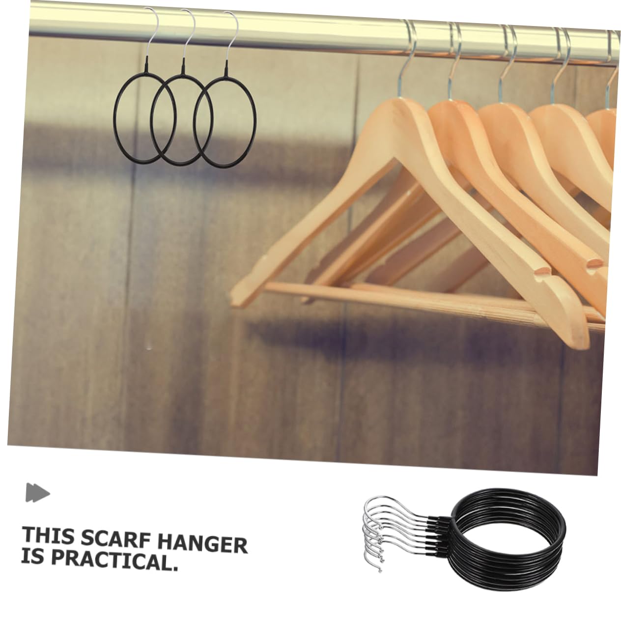 Cabilock Scarf Hanger Set 10pcs Circle Scarf Ring Hangers for Belt Ties Easy Access Scarf Organizer Hanger