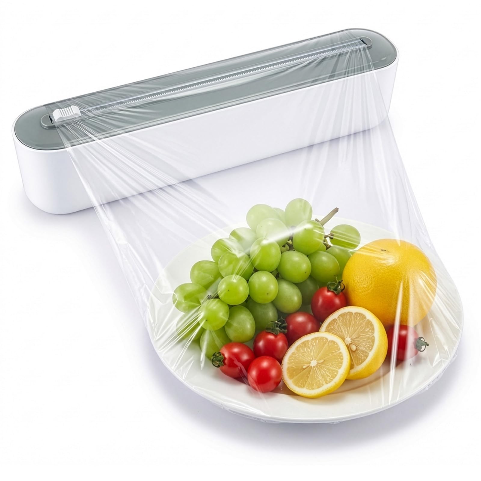 GREENSAPPIRE Magnetic Cling Film Dispenser with Cutter, Upgraded Refillable Plastic Wrap and Aluminum Foil Dispenser for Kitchen, Wall-Mounted Magnetic Foil Holder for 12"" Rolls, Strong Neodymium Mag