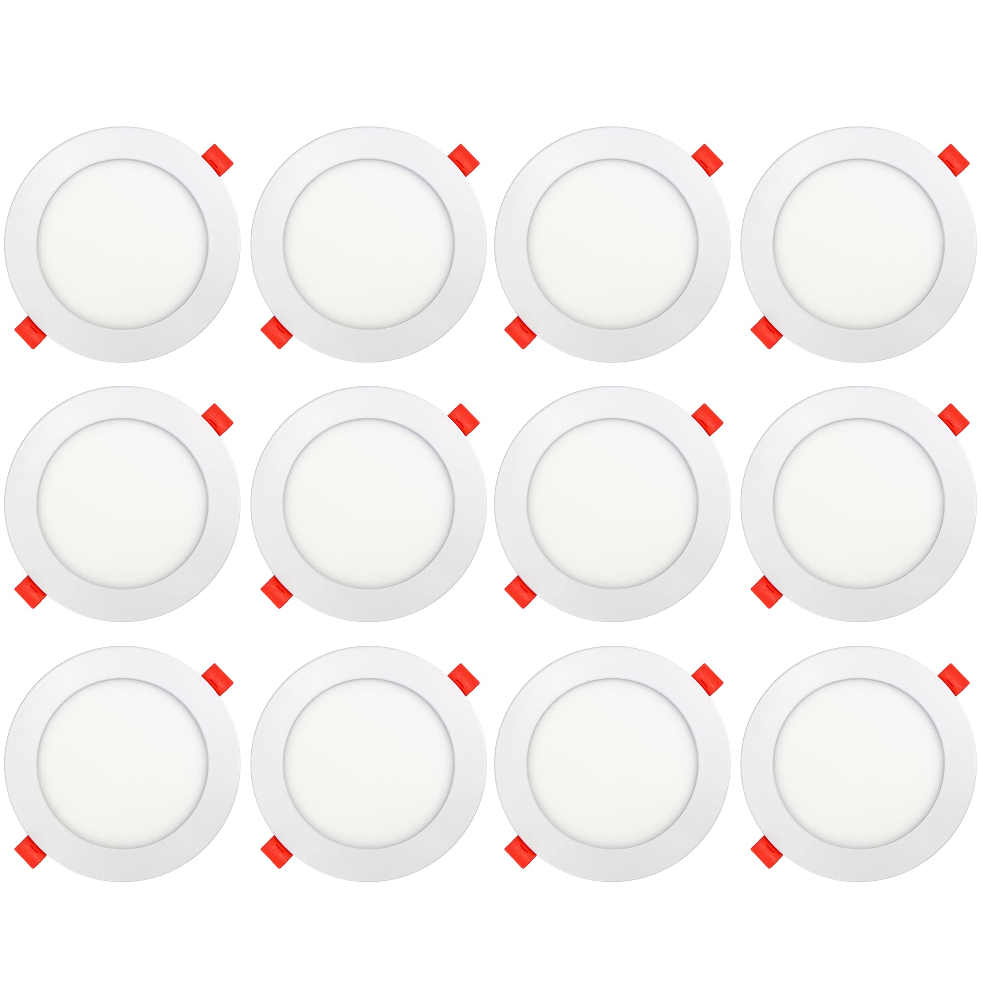 LED Einbaustrahler 230V flach - 12er Set - 9W LED Spot - 4200K - 133mm - IP20