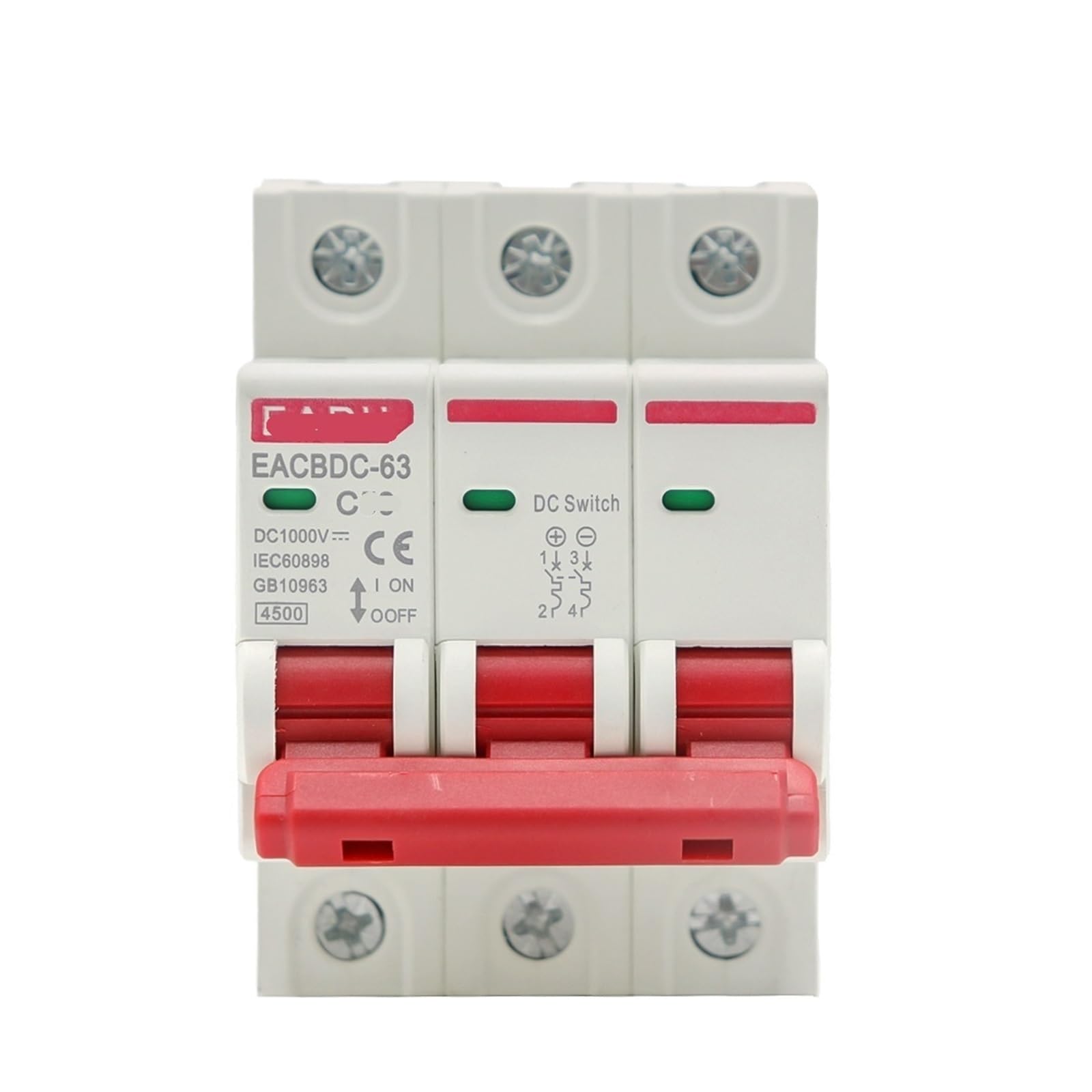 JNVFTCUX DC 1000V 3P Solar Miniature Circuit Breaker Overload Protection Switch 6A 10A 16A 20A 25A 32A 40A 50A 63A Photovoltaic(40a)