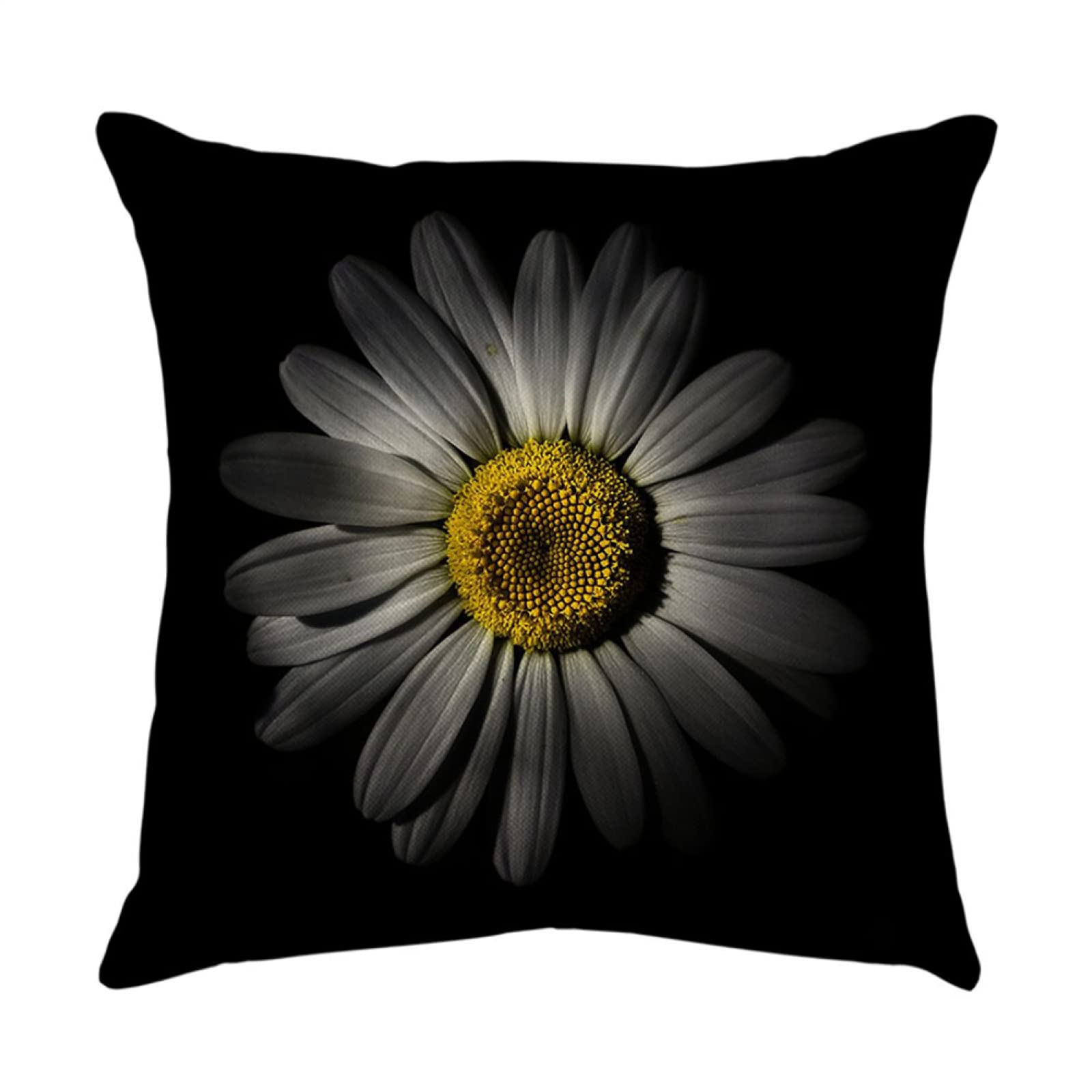 4 Piezas Funda de Almohada Margarita Negra Fundas de Cojín Terciopelo Sencillo y Decorativo para Sofá Camas Dormitorio Coche Lino Cojines Throw Pillow Covers 80x80cm/32x32 Inch