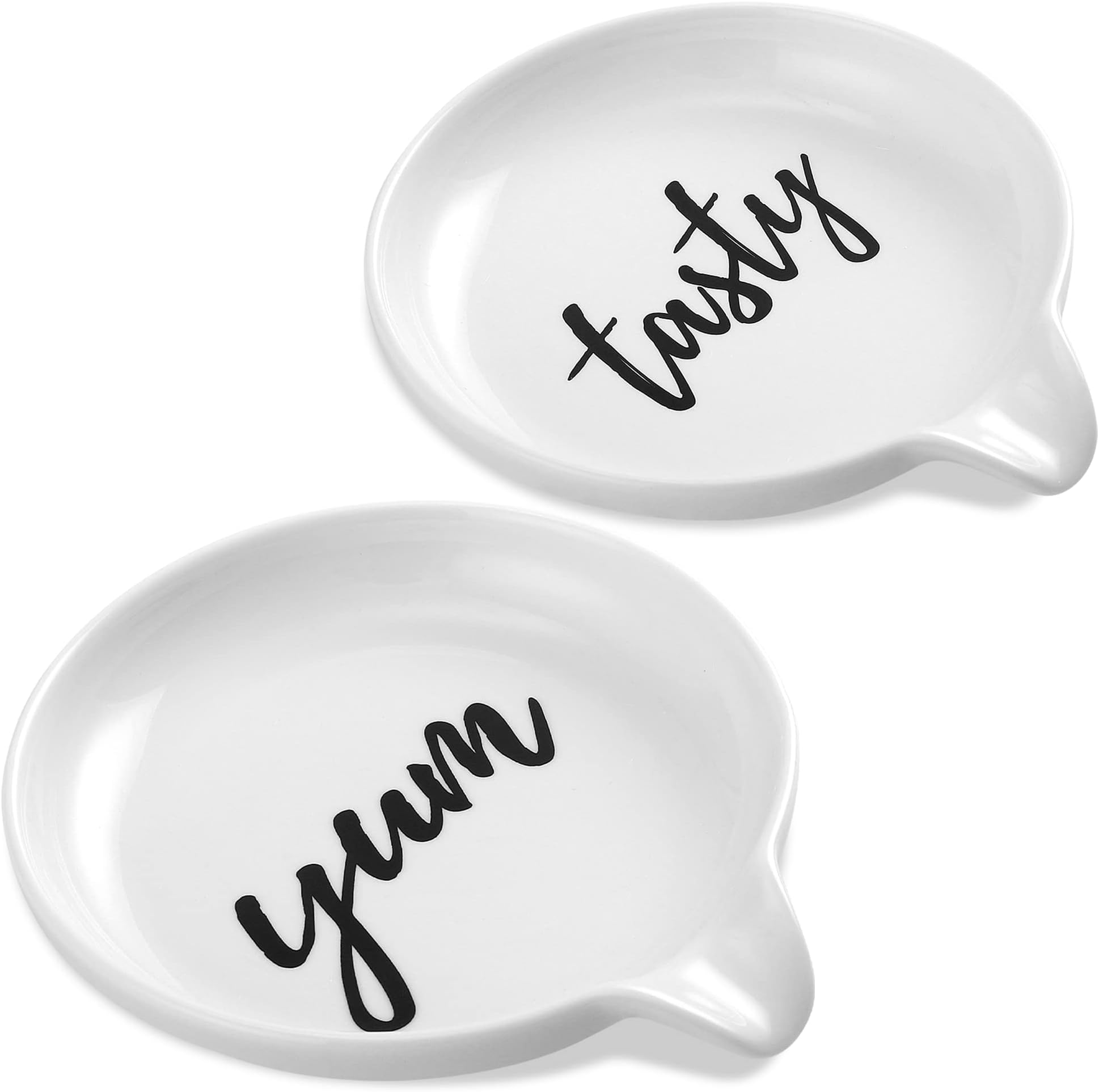 Oversized Spoon Rest for Kitchen - 2 Pack - White Ceramic Farmhouse Design for Cooking - Stove Top, Kitchen Counter, Countertop - Ladle Holder, Spoon Holder, Utensil Rest, Coffee Spoon Rest…