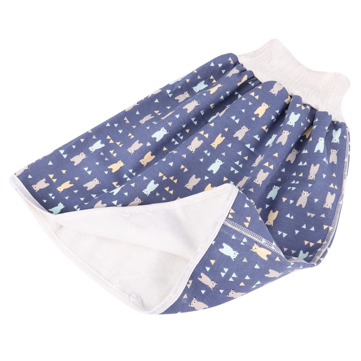 BESPORTBLE Infant Potty Training Pajamas Waterproof and Leakproof Diaper Skirts for Boys/Girls Blue