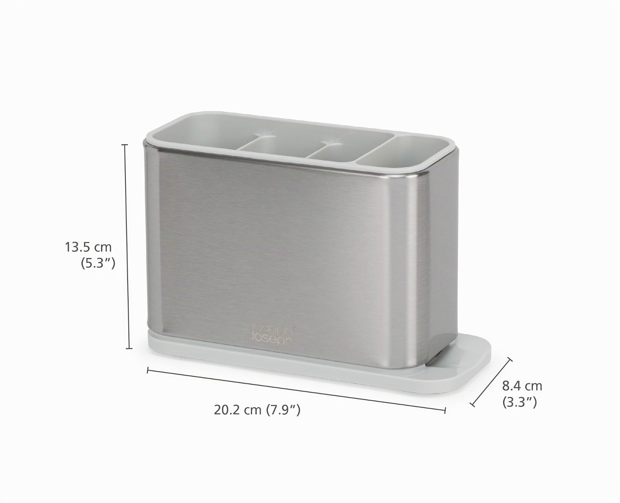 Joseph Joseph Surface Scolaposate da Lavello in Acciaio Inox, Contenitore Portaposate Portautensili per Cucina, Base Drenante