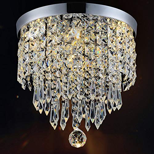 Image of GA Crystal Glass Chandelier /Ceiling Light with 1 Led Light for Living Room, Restaurants, Hotels (Width: 9 inch) - 1 Led Light Color: Warm White 2 Watts, Pencil