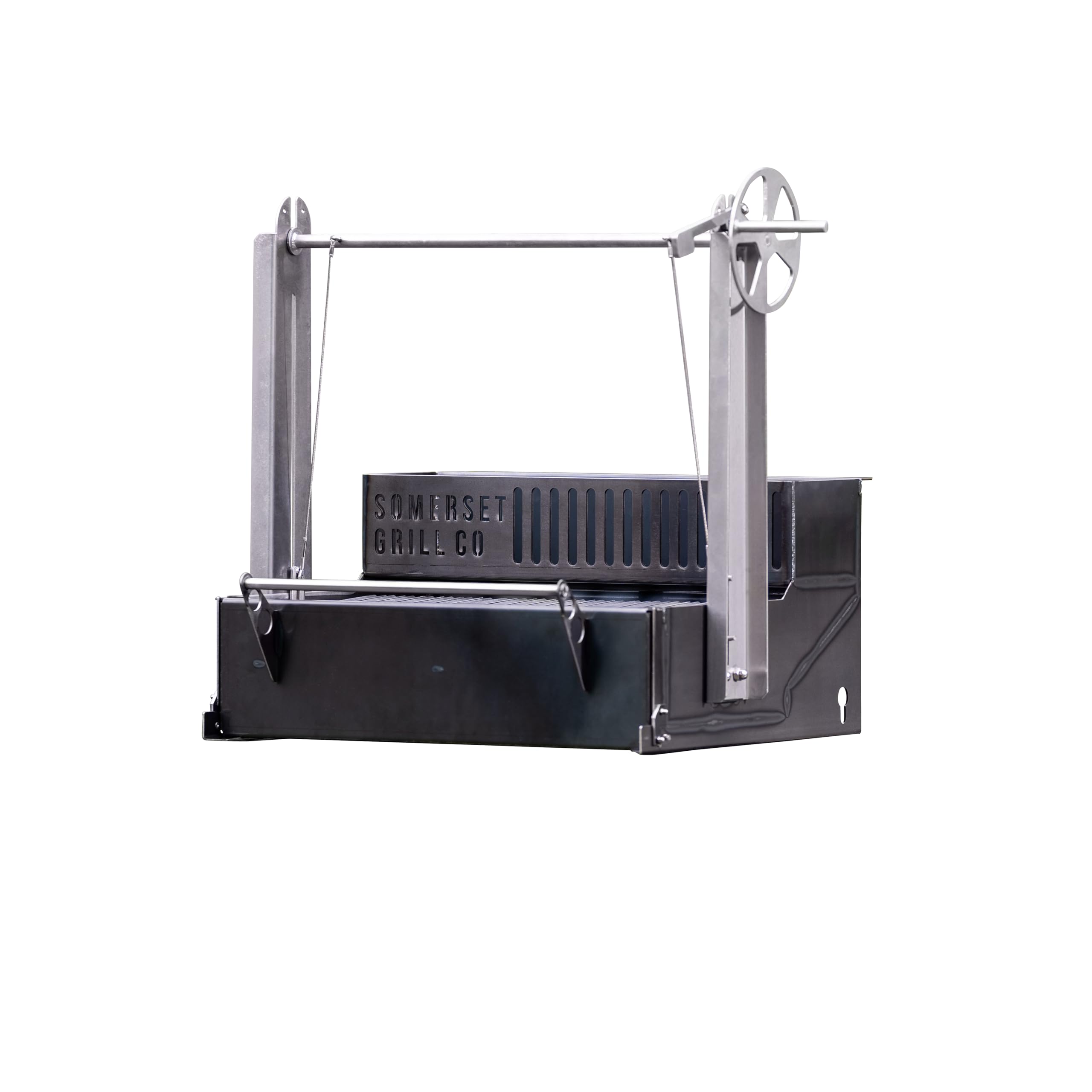 Somerset Grill Co Asado wood-fred Grill - Argentinian style parilla grill with easy to use height control and ember maker for easy outdoor cooking (Asado Grill Gunmetal only)