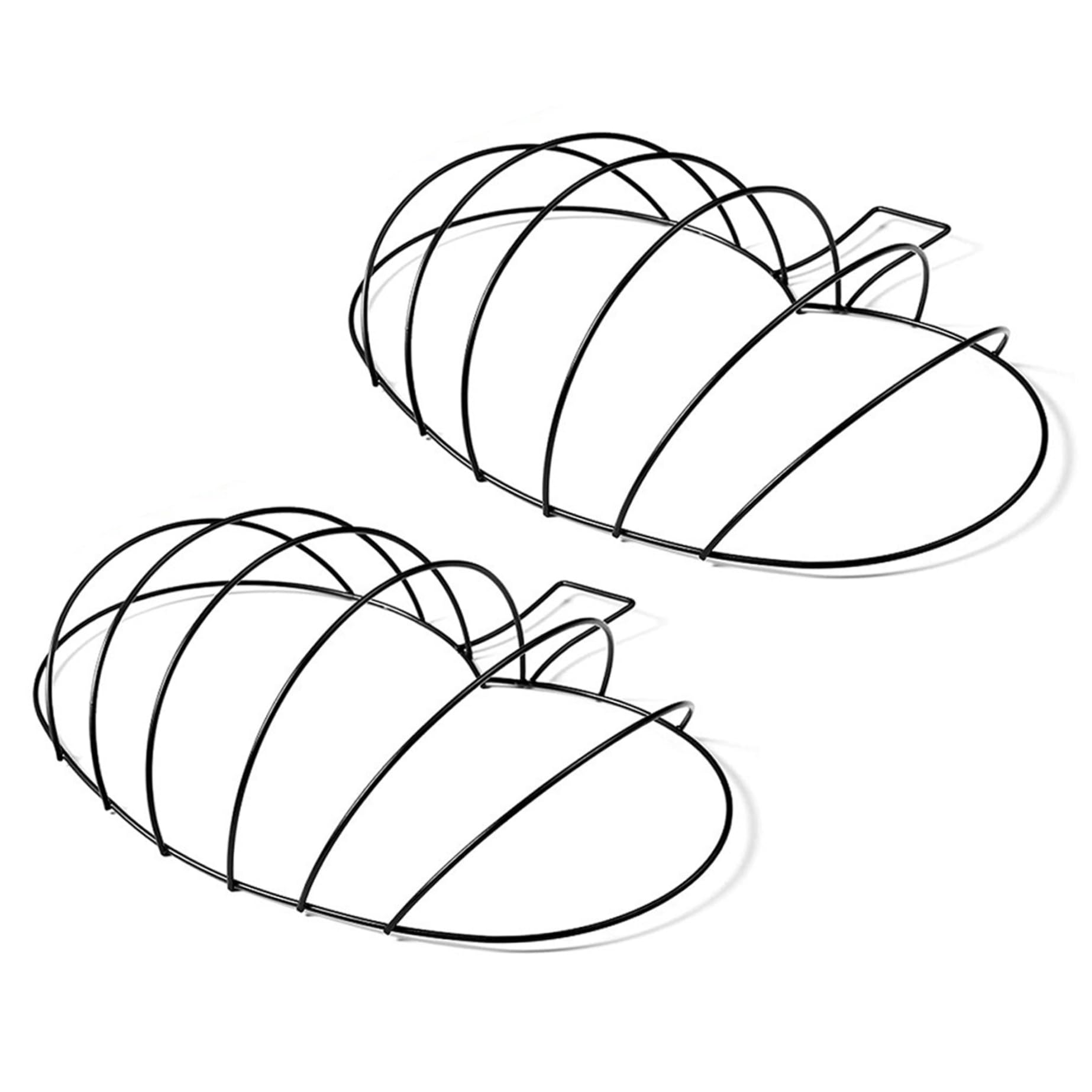 Licsaliwe Black Pumpkin Wreath Form, 2Pcs Metal Shaped Wire Frame For Floral Halloween, Craft Holiday Decor, Sturdy