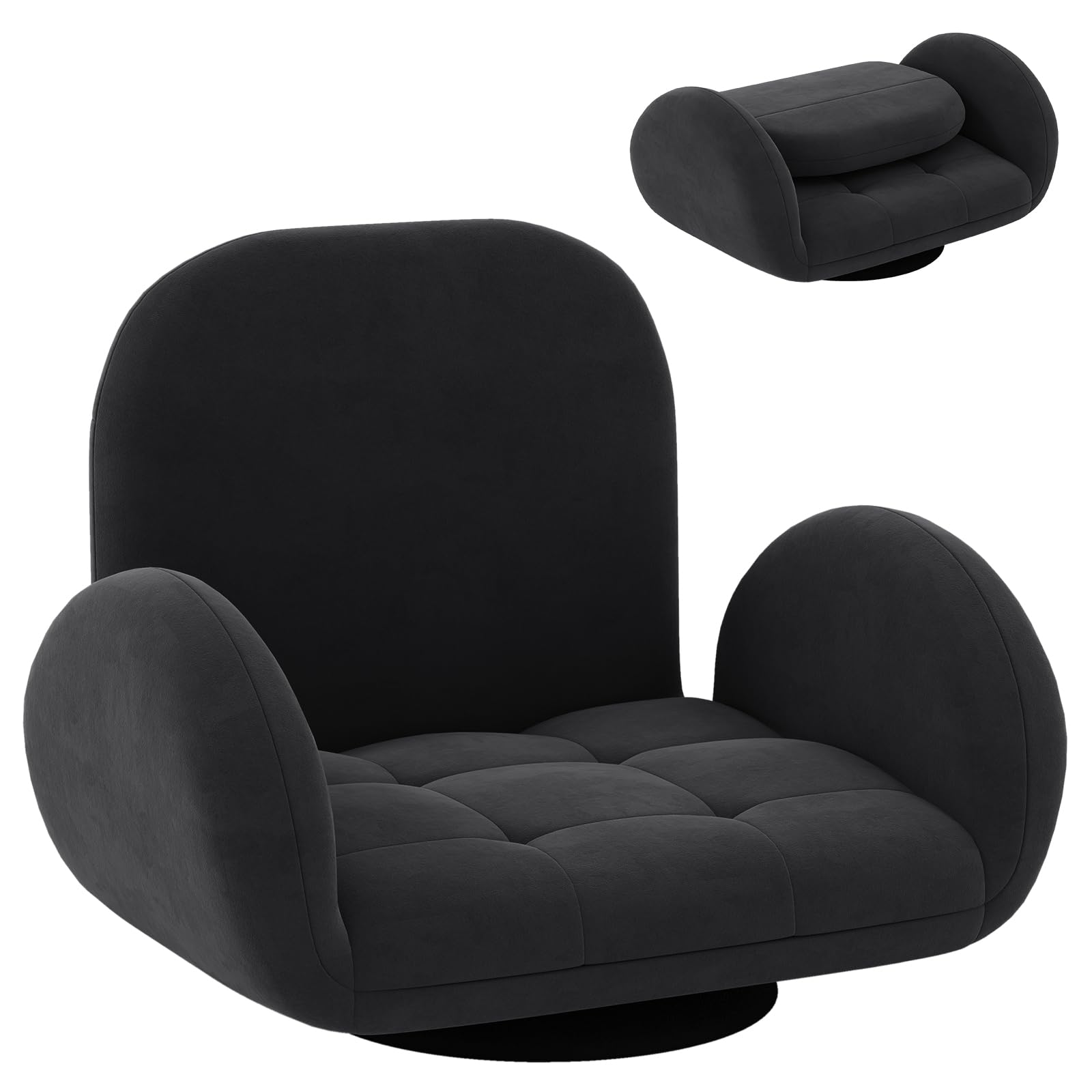 Dossier réglable et accoudoir ajustable pour cette chaise de sol pliable