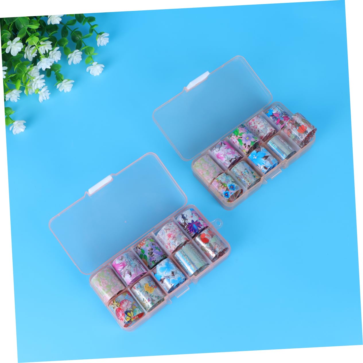 Healvian 60rollos Pegatinas De Foil Para Uñas De Diseños De Flores Decoración De Uñas Para Manicura Accesorios Para Mujeres Fácil Aplicación y Retiro