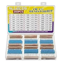 ALLECIN 1W Widerstand Set 1% Toleranz 25 Werte von 1 Ohm bis 1M Ohm 1 Watt Metallfilm Widerstände Sortiment 1 W Resistor Kit Metall Film Wiederstände