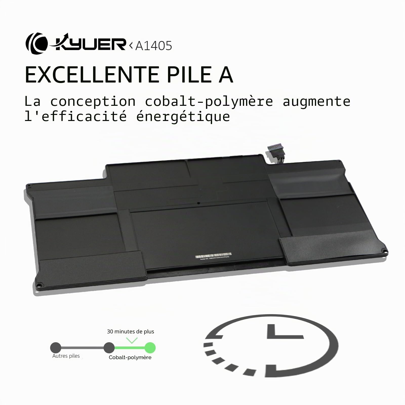 K KYUER A1496 A1405 A1377 Batterie pour MacBook Air 13" A1369 Late 2010 Mid 2011 A1466 Mid 2012 2013 Early 2014 2015 2017 MC965LL/A MC966 MD231 MD760 MD761 MJVE2LL/A MJVG2LL/A EMC 2559 2632 2925 2469