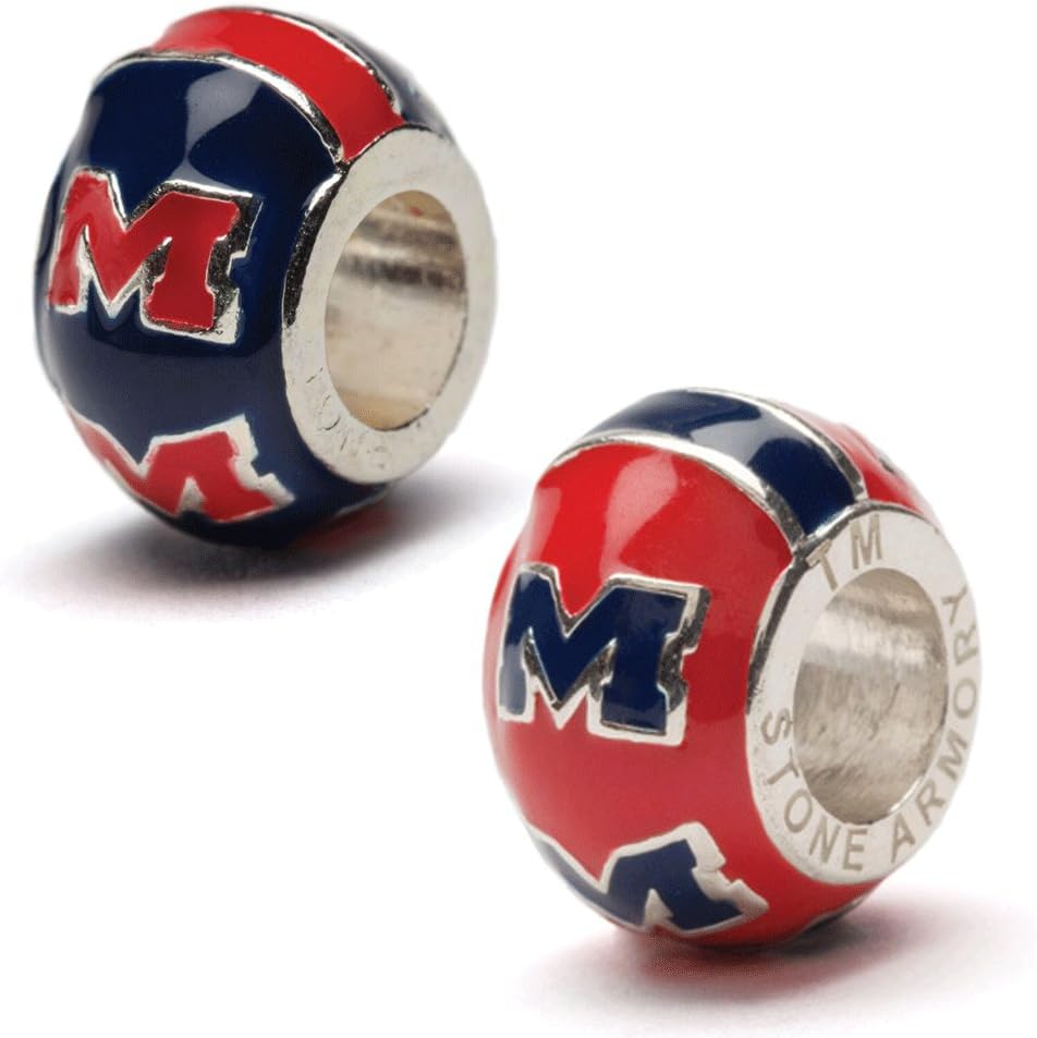Stone Armory Ole Miss Bead Charms for Charm Bracelets