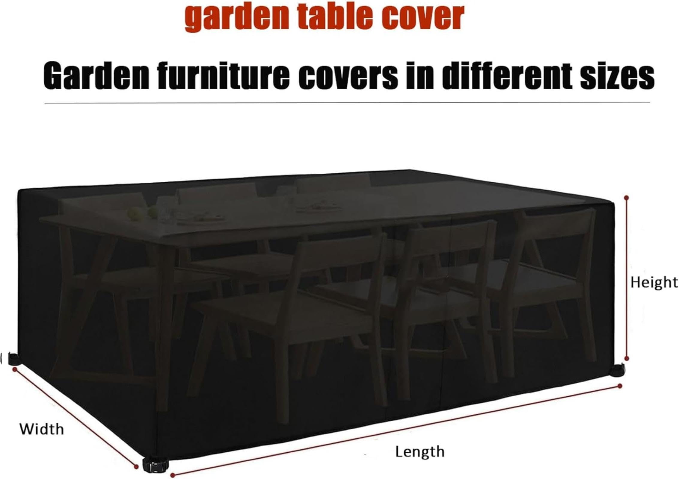 Housse de Protection Table de Jardin 300x130x85cm/LxWxH Housse Table Exterieur Impermeable, Coupe-Vent,Anti-UV,Housse Salon De Jardin Exterieur, 600D Oxford Housse de Bâche Meuble