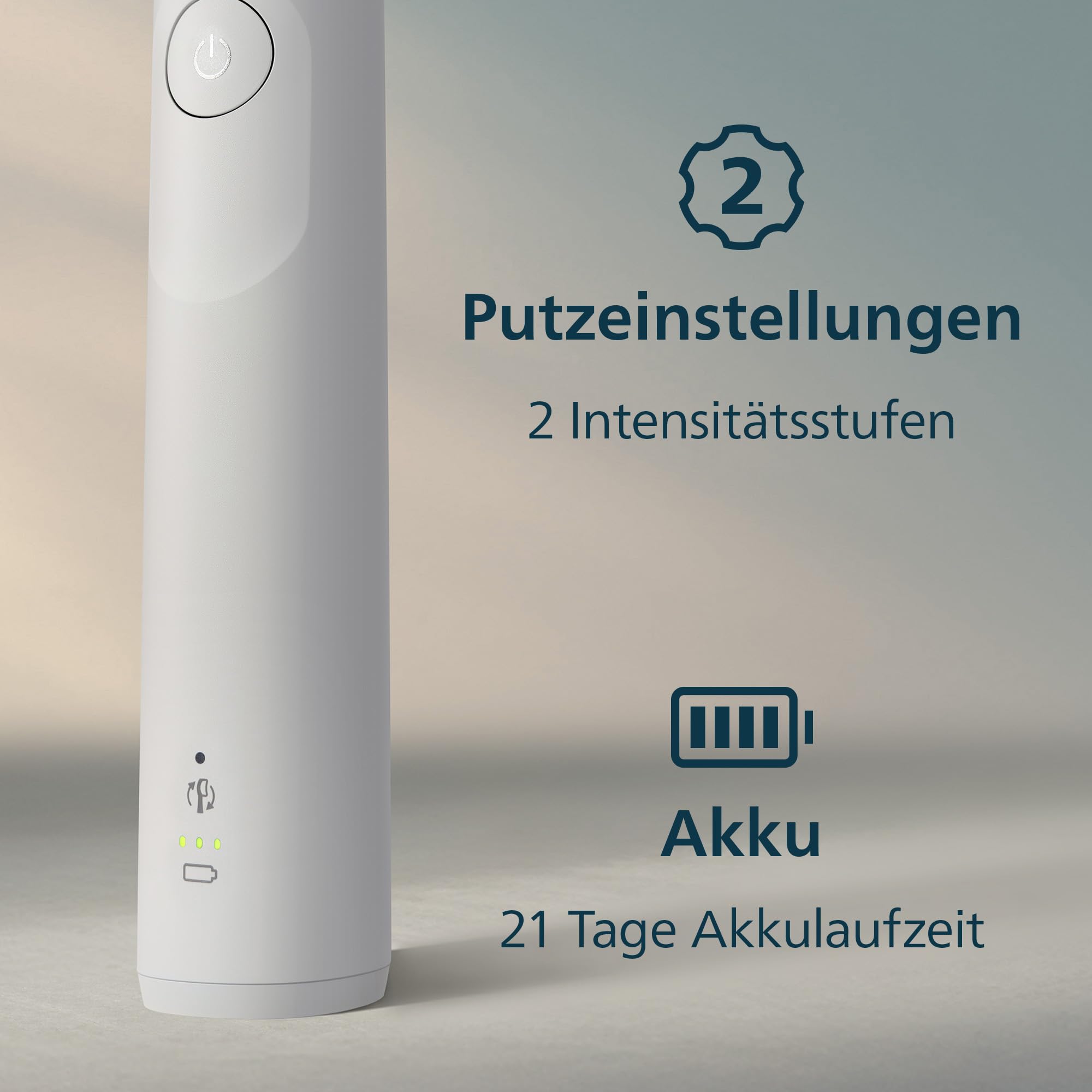 Philips Sonicare 5300 elektrische Zahnbürste, Schallzahnbürste mit 2 Intensitätsstufen, Andruckkontrolle, EasyStart, Smartimer und BrushPacer, Weiß, Modell HX7108/04 [Neue Technologie]