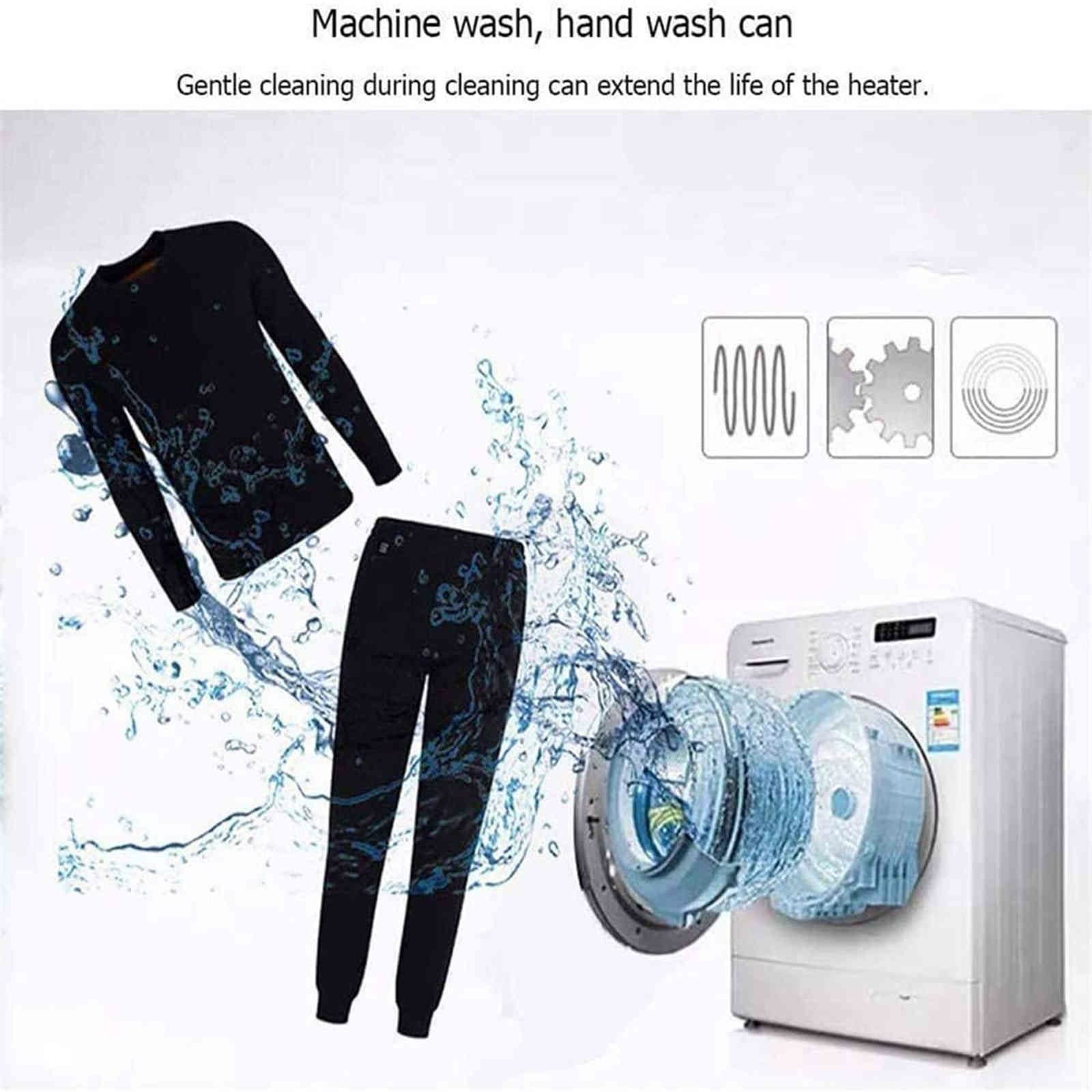 Conjunto de Ropa Interior con calefacción eléctrica USB, Camisa térmica y Pantalones térmicos para Hombre para Deportes al Aire Libre, montañismo (Negro L)