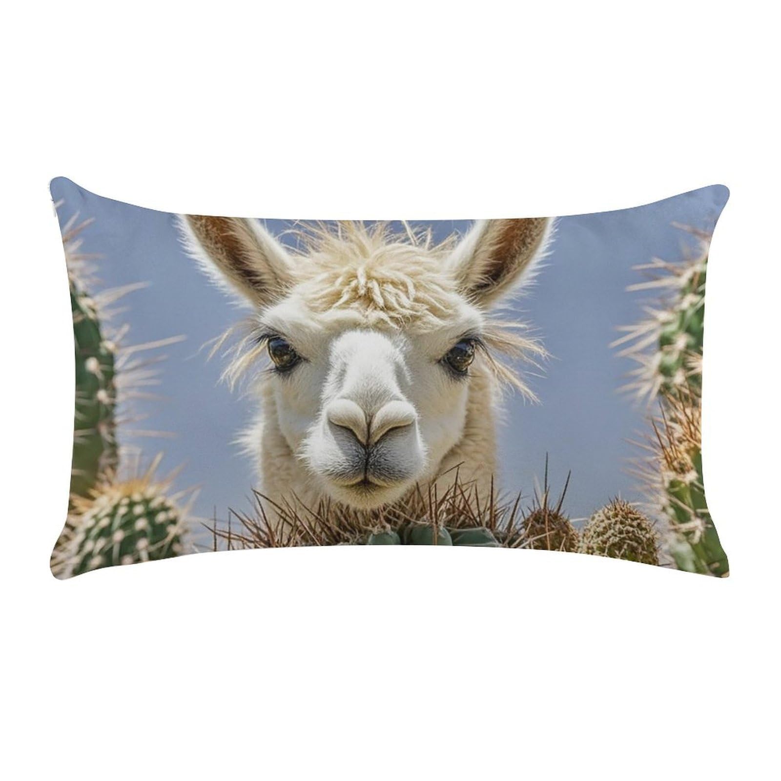 Mexican Llama Cactus Pillow Cases for Sofa, Super Soft Plush Pillow Cover with Zipper, Luxury Cozy Pillow Shams for All Seasons, Lightweight Pillowcases for Bedroom, 12" X 20"