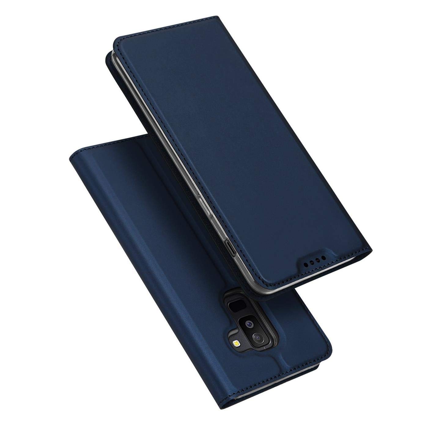 Verco Galaxy A6 Plus Cover, Custodia a Libro Pelle PU per Samsung Galaxy A6+ Case Booklet Protettiva [magnetica integrata], Azzurro