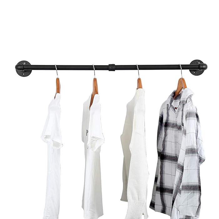 Buy Industrial Pipe Clothing Rack Wall Mounted,Vintage Retail Garment