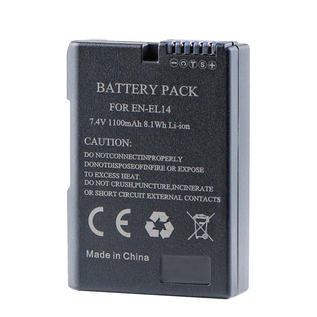 QUMOX EN-EL14 EN-EL14a Batterie (Paquet de 2) et Double Chargeur USB LCD Compact pour Appareil Photo Nikon D5500, D5300, D3300, D5100, D5200, D3100, Nikon DF, D3200, P7100, P7700