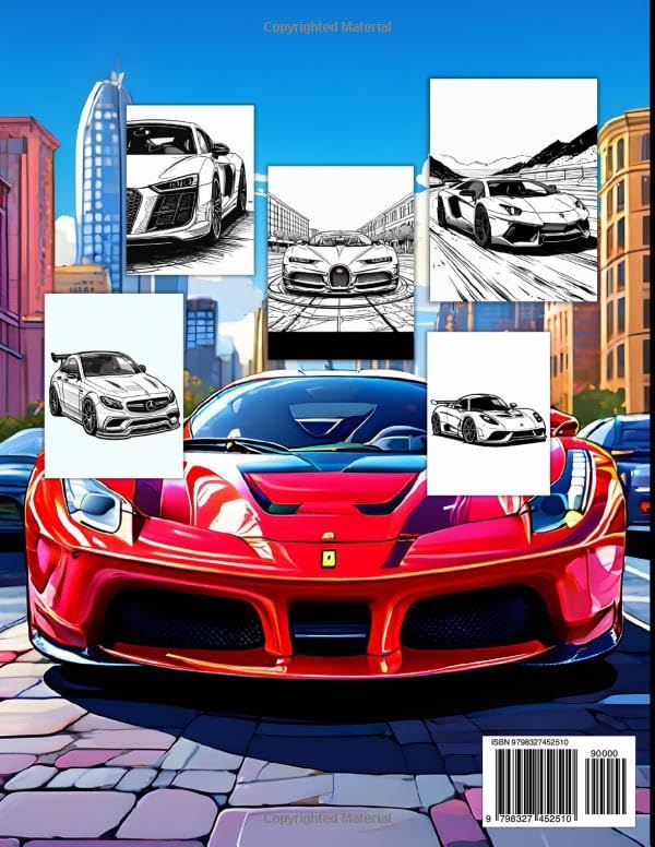 Sports Cars Coloring Book for Kids: Sports Car Coloring Book perfect for car-loving Kids! Great gift for kids who enjoy fast cars! The book features a ... creativity, learning, Activity (Sport Cars) image 3