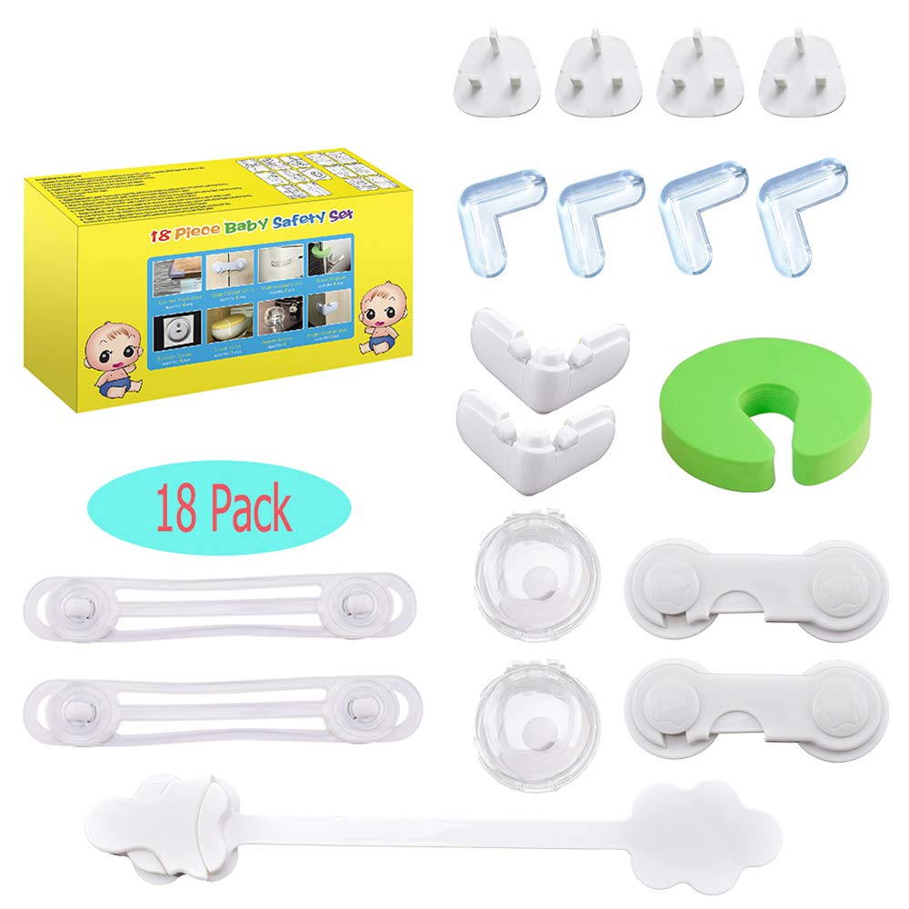 SABZ ESSENTIALSChild's Safety Locks for Cabinets Doors (18 Pieces, 3M)