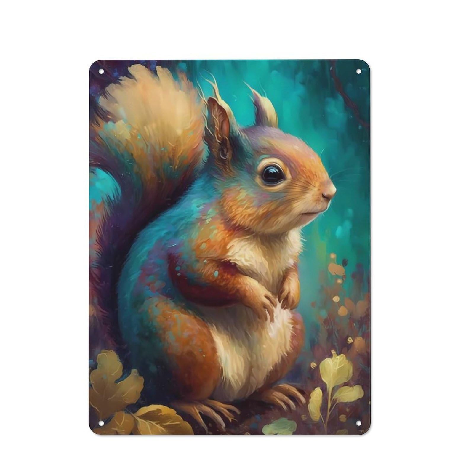 Junmoney Nostalgi Squirrel Retro Metal Sign 40X30cm, Home Bar Decor For Pub, Home Bar, Shed Or Man Cave, For Relaxed Wall Styling