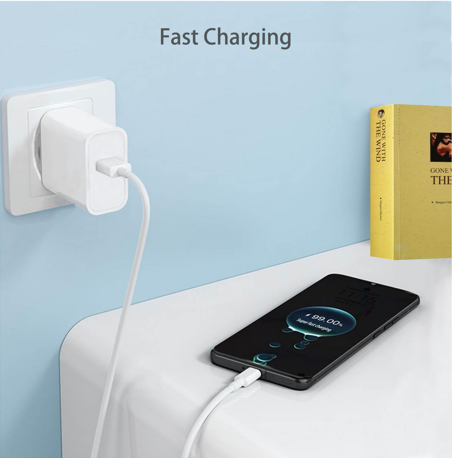Chargeur Rapide pour Samsung Galaxy A16/A06/A56/A55/A05S/A17/A34/A26/A25/A15/A14/A32/A33/A52/A53/A54/A23/A13; Chargeur et Câble 1.5M - 2