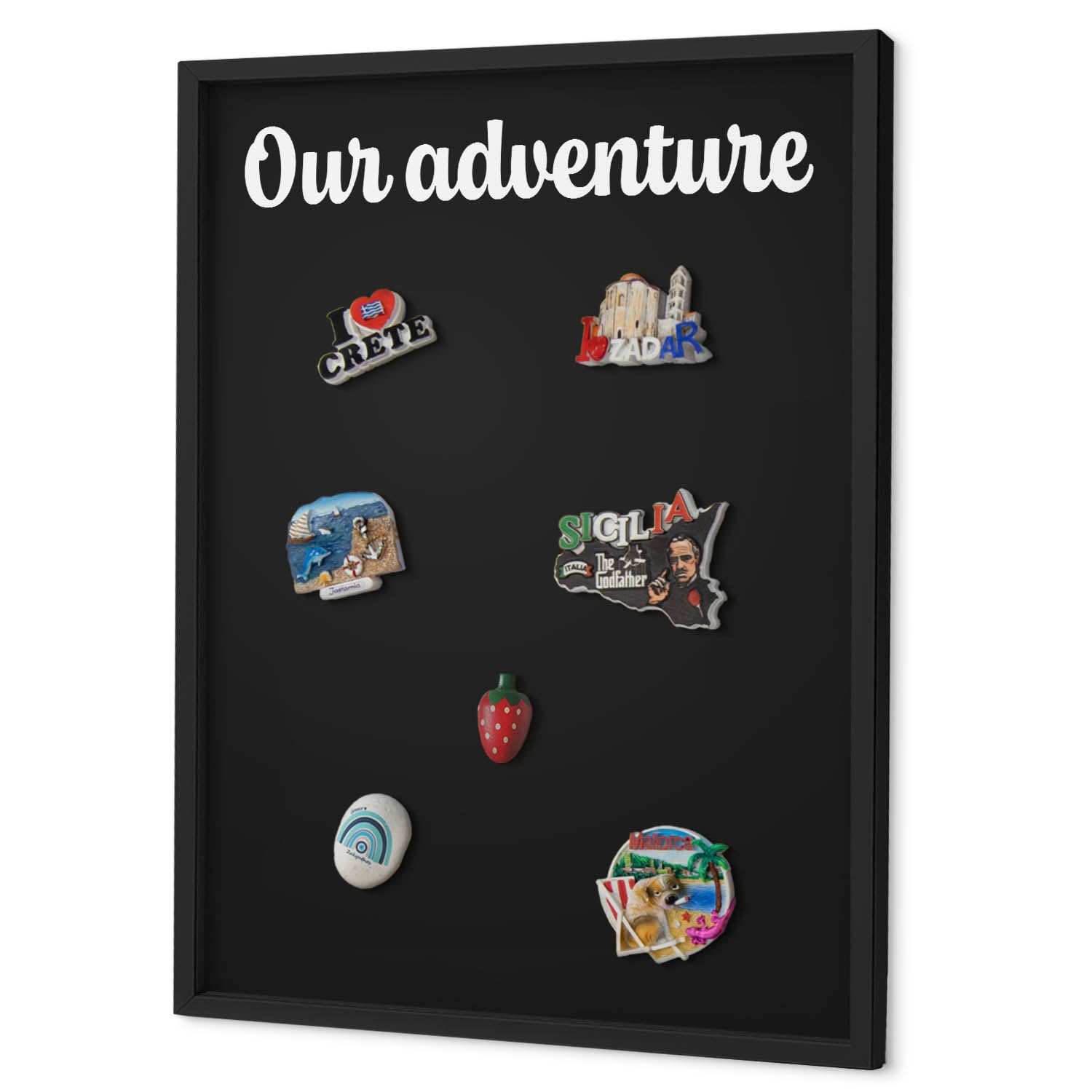 Explorer Magnetic Board 50x70 cm | Black Frame | Our Adventure โ image 1