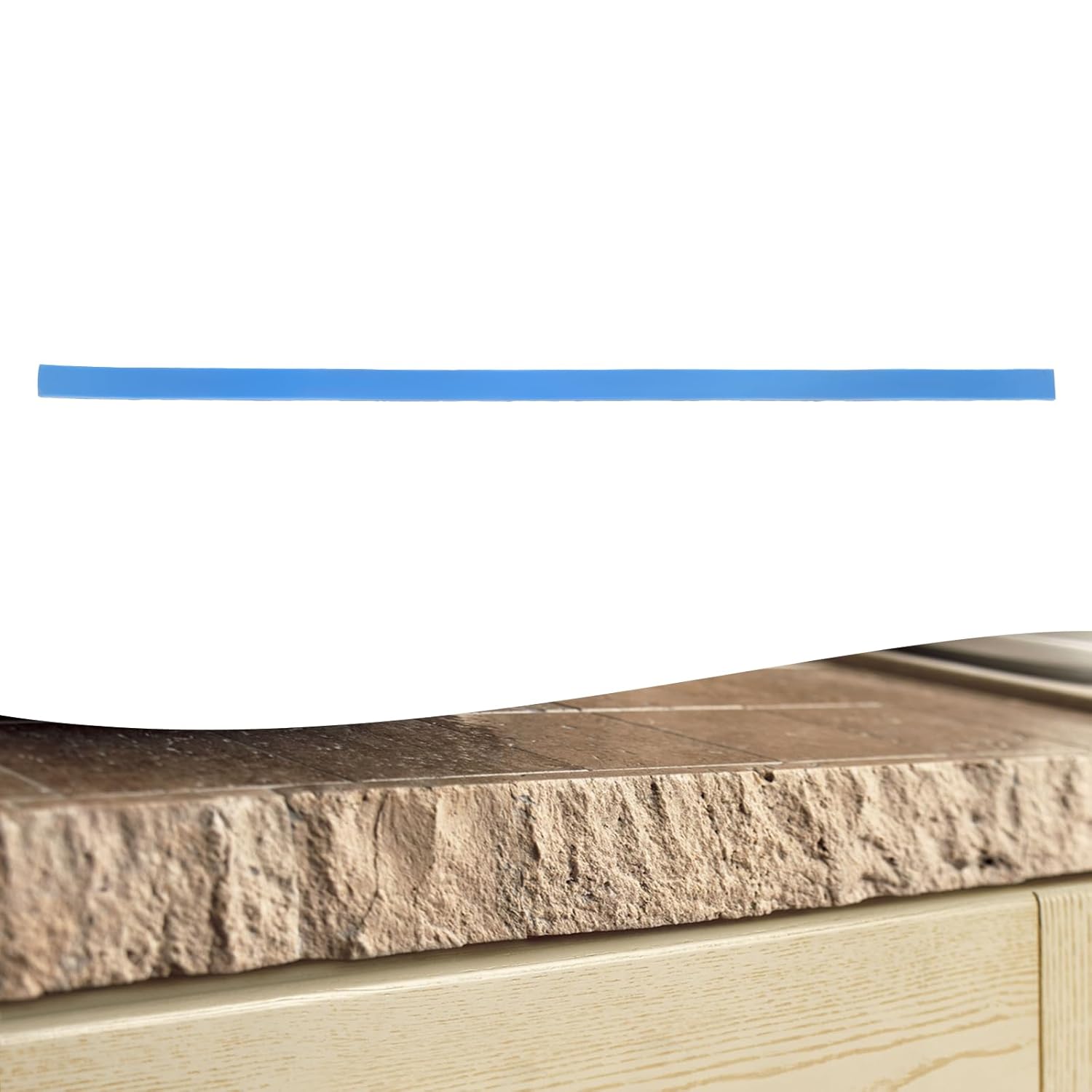 Concrete Edge Form, Countertop Stone Rock Edge Form Liner, 94.5'' Lx 1.97'' Wx 0.79'' T Chiseled Concrete Stone Molds and Stamps for Steps, Benches, Fireplaces Edging, Outdoor Decorative (1.97'' W)