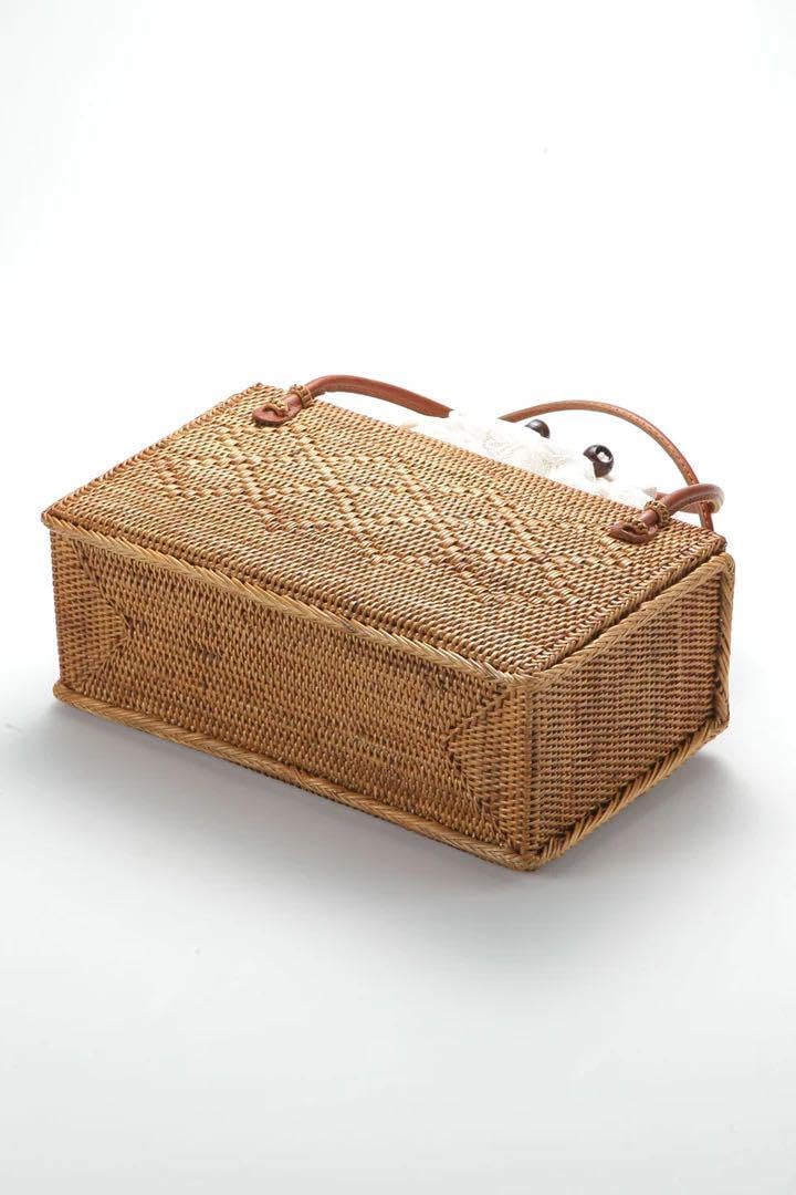 浴衣 カゴバッグ アーガイル アタ 籐製和装用バッグ ブラウン 撫松庵