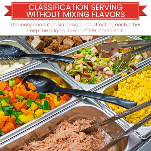 Image of Thenshop 10 Pack Stainless Steel Steam Table Pans | Anti-jam hotel pans fit food warmers and buffet lines for catering, restaurants, prep kitchens and events.