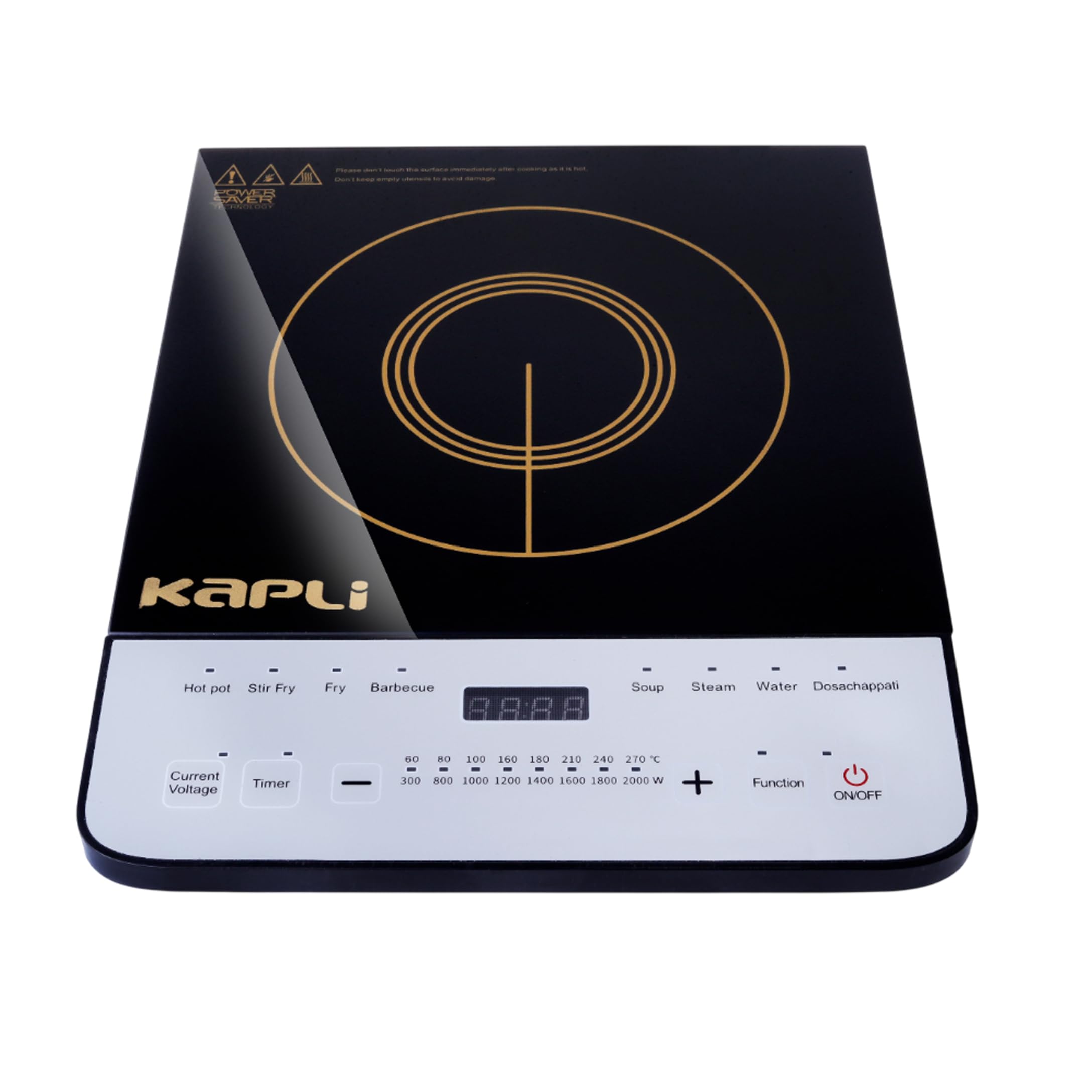 KAPLI 2000 W Induction Cooktop Touch Panel (Black, 8 Pre-set cooking functions Crystal Glass Touch Panel)-image-1