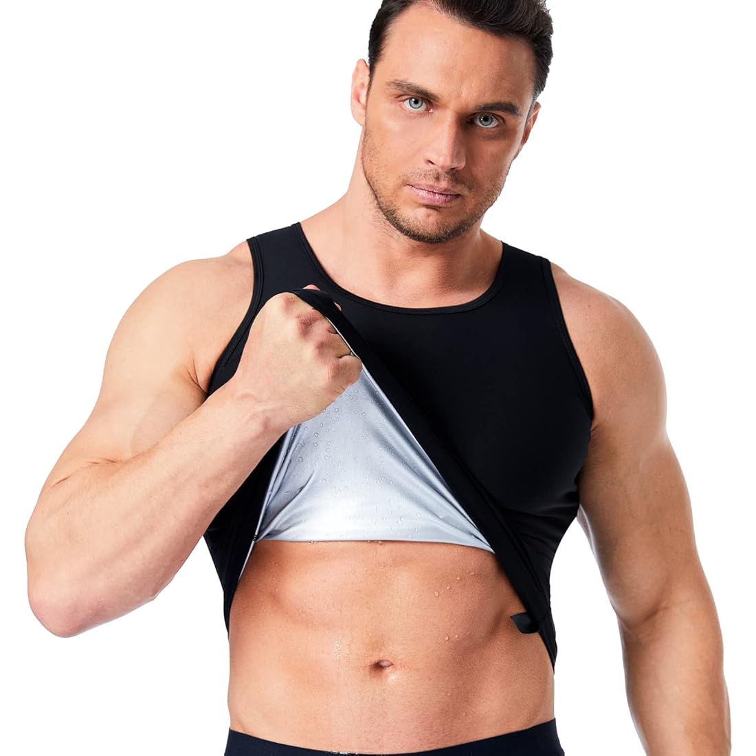 Men's Sauna Vest Waist Trainer Weight Loss Heat Trapping Sweat Enhancing Workout