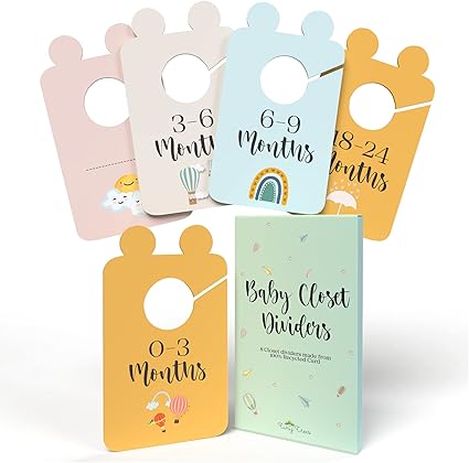 Drawer Organizer Baby Clothes Tiny Trees Baby Wardrobe Dividers In Gift Box - 8X Unisex Baby Clothes Dividers 0-24 Months - Newborn Baby Gifts For Parents, Baby Clothes Organiser Baby Clothes Organizer