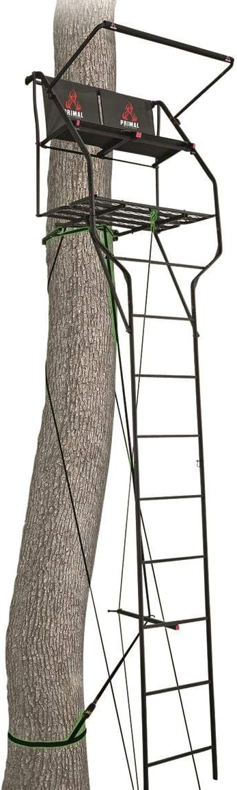 Primal Tree Stands Double Vantage Deluxe 18' Two-Man Ladder Tree Stand with Jaw and Truss System