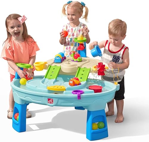 Step2 Ball Buddies Adventure Center - Mesa de agua y actividades para niños pequeños, color azul