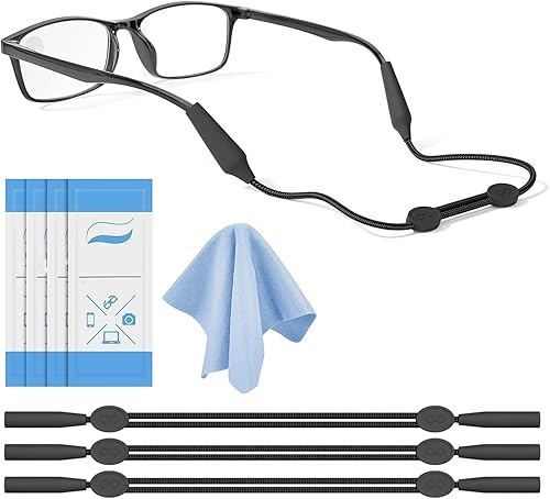 Miniatura 10 de Maitsol Correa de soporte para gafas, 2 unidades, correa para gafas de sol deportivas, cordón para gafas alrededor del cuello, cuerda para gafas