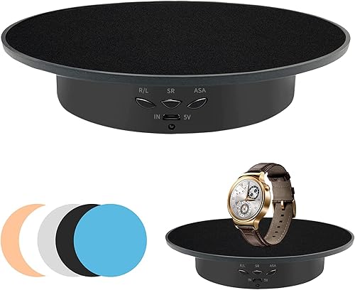 Soporte de exhibición giratorio motorizado, plato giratorio eléctrico cubierto de terciopelo de 360 grados para figuras, fotografía, espectáculo de