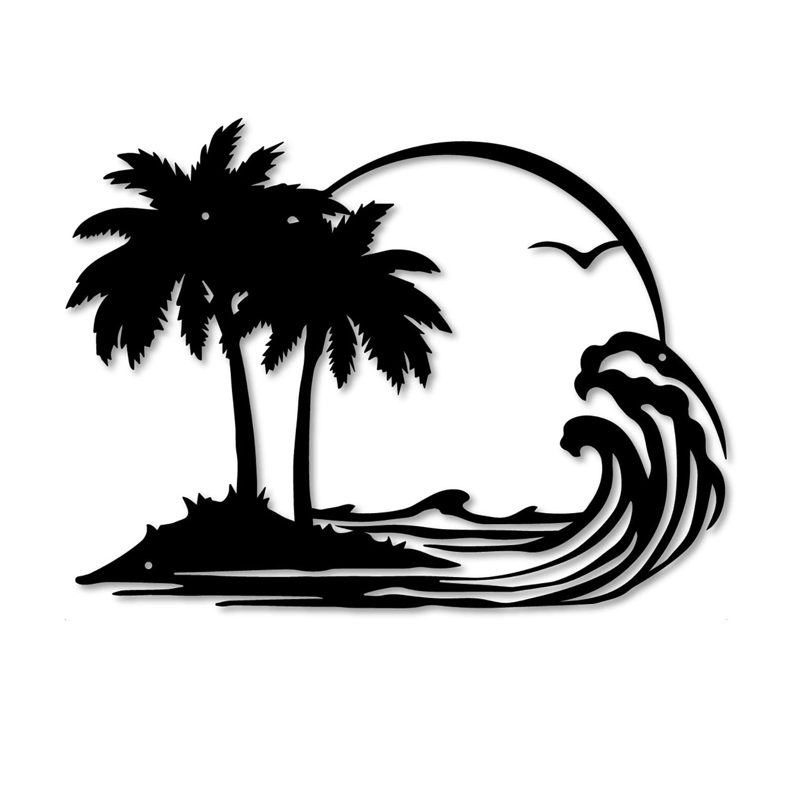 BooWoodNeonMetal Personalized Palm Tree Metal Signs for Living Room, Bedroom, Kitchen, and Office Palm Tree Decorative Metal Sign (12 inches)