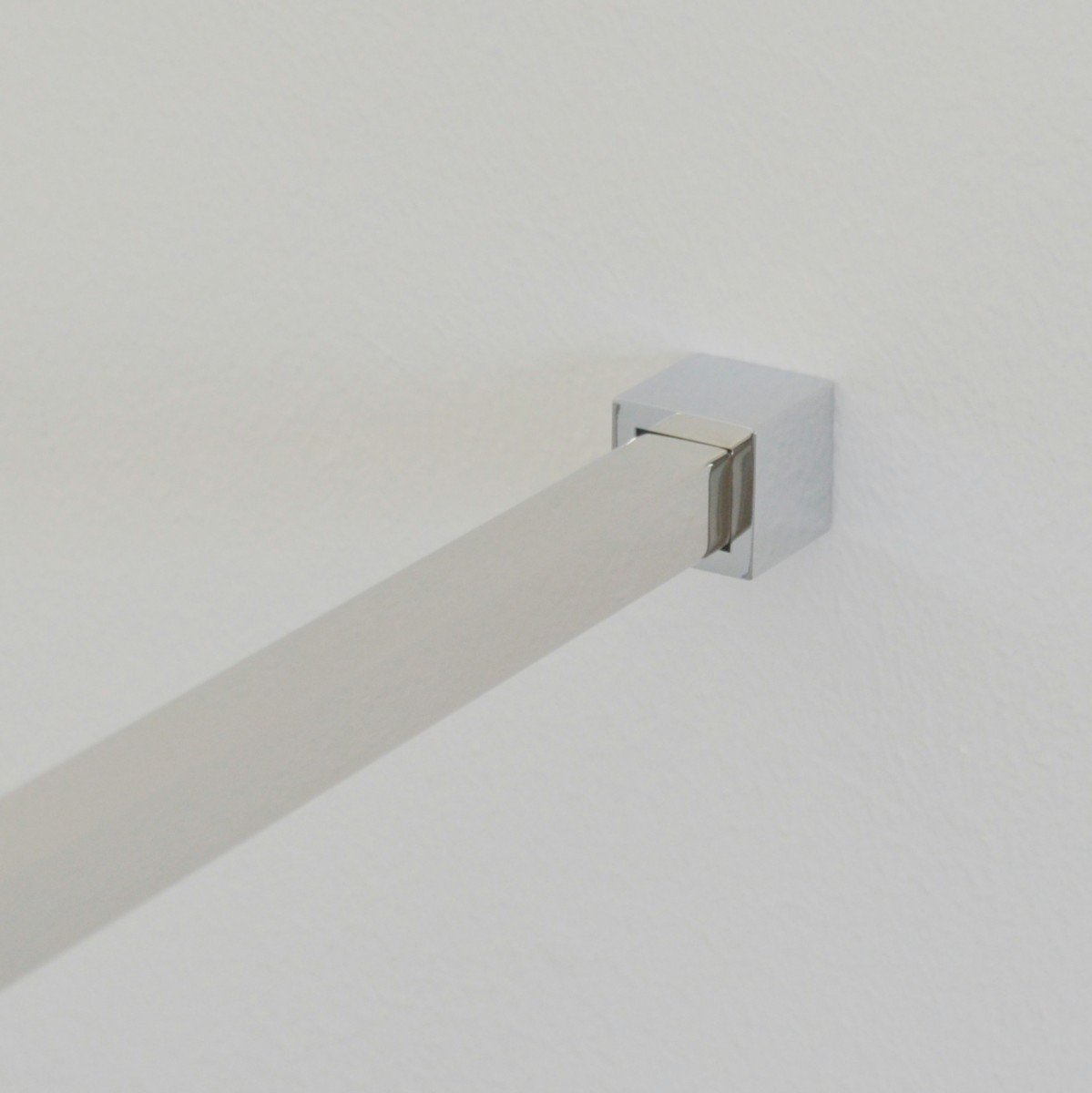 Stabilisierungsstange für Duschen, Stabilisator Duschwand, Stabilisationsstange Glas-Wand (100cm, Chrom Eckig)