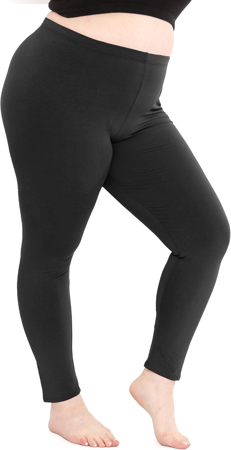 STRETCH IS COMFORT Women's Plus Size Knee & Full Length Cotton Leggings | X-Large - 7X - Image 2