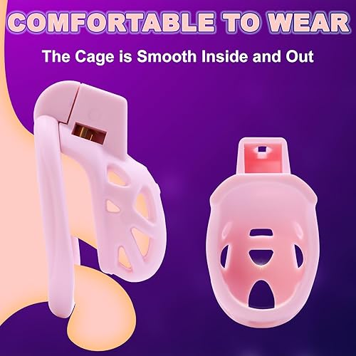 Vista 8 de Jaula de castidad ligera para hombres de bondage jaula de pene suave KG Cock Cage Dispositivos de castidad Juguete sexual clave para hombres